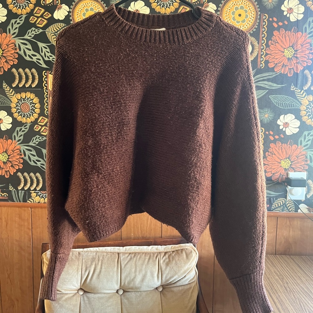 Garage Chocolate Brown Crew Neck Sweater